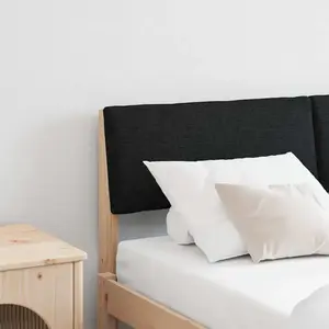 vidaXL Tête de lit capitonnée Noir 135 cm Pin massif pas cher
