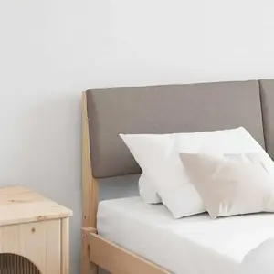 vidaXL Tête de lit capitonnée Taupe 140 cm Pin massif pas cher
