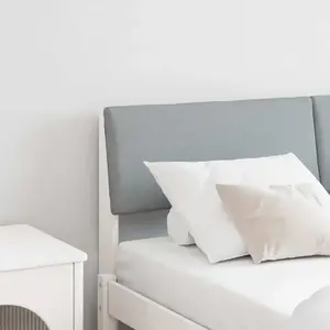vidaXL Tête de lit capitonnée Gris clair 140 cm Pin massif pas cher