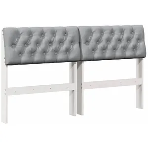 vidaXL Vidaxl Tête De Lit Capitonnée Gris Clair 160 Cm Pin Massif pas cher