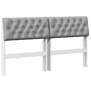 vidaXL Vidaxl Tête De Lit Capitonnée Gris Clair 150 Cm Pin Massif pas cher