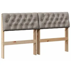 vidaXL Vidaxl Tête De Lit Capitonnée Taupe 160 Cm Pin Massif pas cher