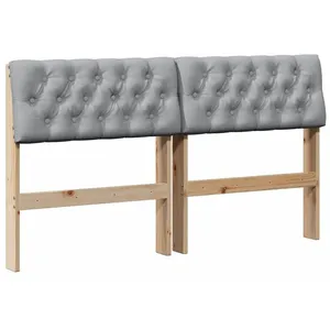 vidaXL Vidaxl Tête De Lit Capitonnée Gris Clair 140 Cm Pin Massif pas cher
