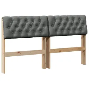 vidaXL Vidaxl Tête De Lit Capitonnée Gris Foncé 140 Cm Pin Massif pas cher