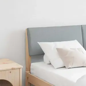 vidaXL Tête de lit capitonnée Gris clair 150 cm Pin massif pas cher