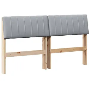 vidaXL Vidaxl Tête De Lit Capitonnée Gris Clair 140 Cm Pin Massif pas cher
