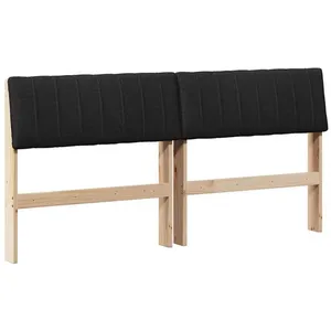 vidaXL Vidaxl Tête De Lit Capitonnée Noir 160 Cm Pin Massif pas cher
