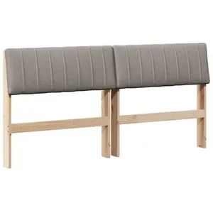 vidaXL Vidaxl Tête De Lit Capitonnée Taupe 160 Cm Pin Massif pas cher