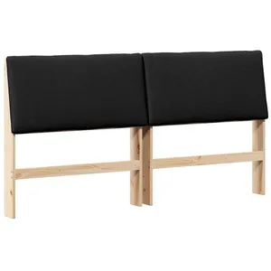 vidaXL Vidaxl Tête De Lit Capitonnée Noir 180 Cm Pin Massif pas cher