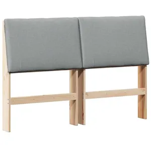 vidaXL Vidaxl Tête De Lit Capitonnée Gris Clair 160 Cm Pin Massif pas cher
