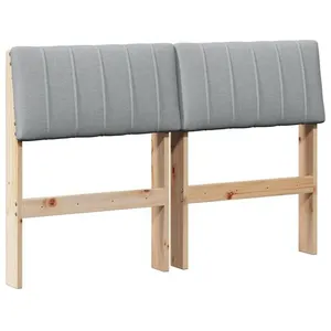 vidaXL Vidaxl Tête De Lit Capitonnée Gris Clair 120 Cm Pin Massif pas cher