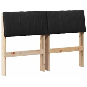 vidaXL Vidaxl Tête De Lit Capitonnée Noir 120 Cm Pin Massif pas cher