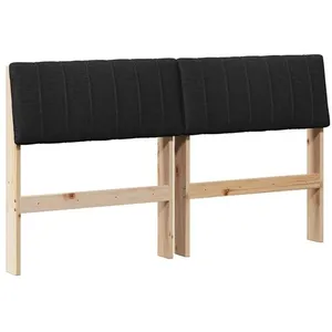 vidaXL Vidaxl Tête De Lit Capitonnée Noir 135 Cm Pin Massif pas cher