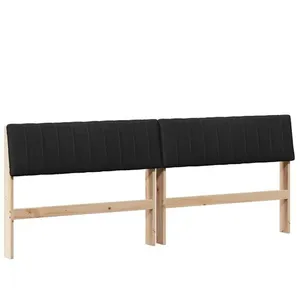 vidaXL Vidaxl Tête De Lit Capitonnée Noir 200 Cm Pin Massif pas cher
