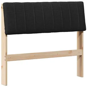 vidaXL Vidaxl Tête De Lit Capitonnée Noir 90 Cm Pin Massif pas cher