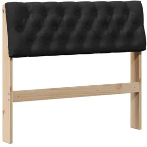 vidaXL Vidaxl Tête De Lit Capitonnée Noir 90 Cm Pin Massif pas cher