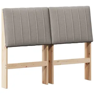 vidaXL Vidaxl Tête De Lit Capitonnée Taupe 120 Cm Pin Massif pas cher