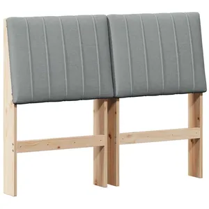 vidaXL Vidaxl Tête De Lit Capitonnée Gris Clair 120 Cm Pin Massif pas cher