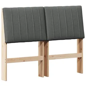 vidaXL Vidaxl Tête De Lit Capitonnée Gris Foncé 120 Cm Pin Massif pas cher