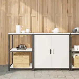 vidaXL Ensemble de rangement cuisine 2 pcs Blanc 150 x 50 x 92 cmVendu parvidaxl-be