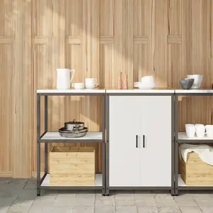 Comparateur de prix : vidaXL Ensemble de rangement cuisine 2 pcs Blanc 120 x 50 x 92 cm