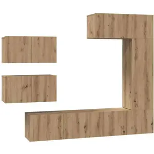 vidaXL Ensemble meuble TV 6 pcs Chêne artisanal Bois d'ingénierie pas cher