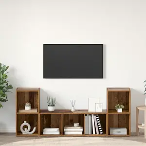 vidaXL Ensemble de meubles TV 3 pcs Marron 107 x 35 x 37 cm pas cher