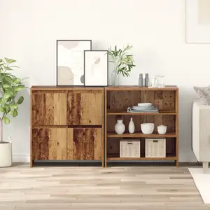 vidaXL Buffet 2 pcs Bois ancien 70 x 41 x 75 cm Bois d'ingénierie pas cher