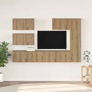 vidaXL Ensemble meuble TV 6 pcs Chêne artisanal Bois d'ingénierie pas cher