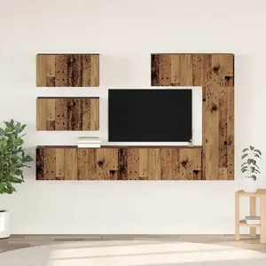 vidaXL Vidaxl Ensemble Meuble Tv 6 Pcs Bois Ancien 30,5 X 30 X 90 Cm pas cher