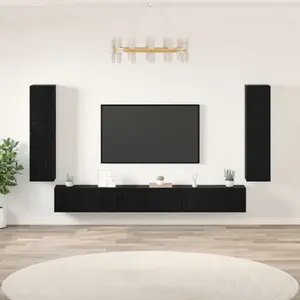 vidaXL Ensemble meuble TV 5 pcs Chêne Noir Bois d'ingénierie pas cher