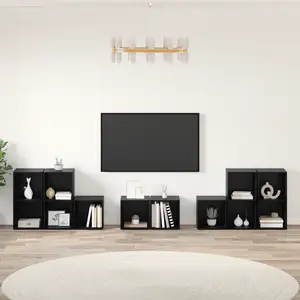 vidaXL Ensemble de meubles TV 8 pcs Chêne noir Bois d'ingénierie pas cher