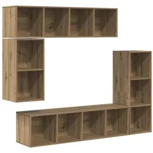 vidaXL Ensemble meuble TV 4 pcs Chêne artisanal Bois d'ingénierie pas cher