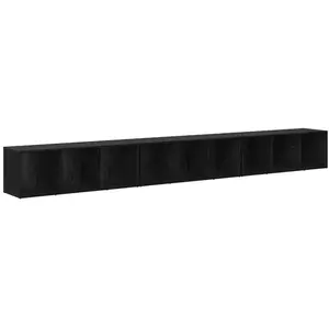 vidaXL Meuble TV 3 pcs Chêne noir 37 x 35 x 107.5 cm Bois stratifié pas cher