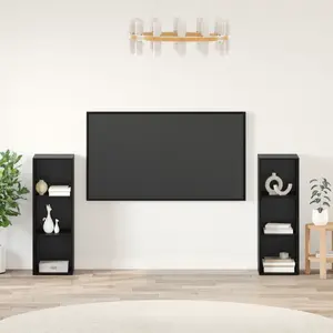vidaXL Ensemble meuble TV 2 pcs Chêne Noir 107 x 35 x 37 cm pas cher