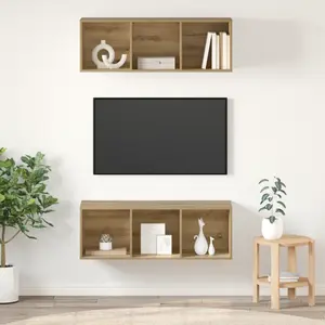 vidaXL Meubles TV muraux 2 pcs chêne artisanal 37 x 37 x 107,5 cm pas cher