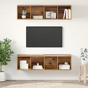 vidaXL Ensemble meuble TV 2 pcs Vieux bois 37 x 37 x 142.5 cm pas cher