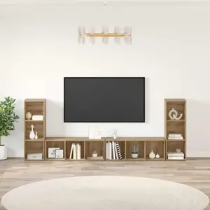 vidaXL Meuble TV 4 pcs Chêne artisan 37 x 35 x 107.5 cm Bois Ingénieur pas cher