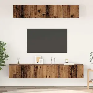 vidaXL Vidaxl Ensemble Meuble Tv 5 Pcs Bois Ancien Standard Moyen pas cher