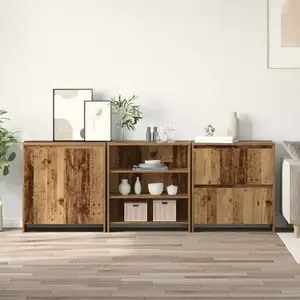 vidaXL Buffets 3 pcs Bois ancien 70 x 41 x 75 cm Bois d'ingénierie pas cher