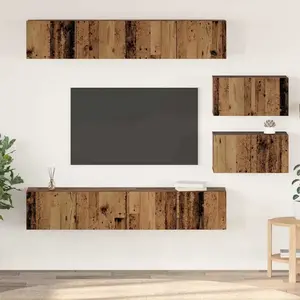 vidaXL Ensemble meuble TV 6 pcs Bois Ancien Bois d'ingénierie pas cher