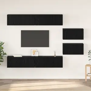 vidaXL Ensemble meuble TV 6 pcs Chêne noir 80 x 30 x 30.5 cm Petite pas cher
