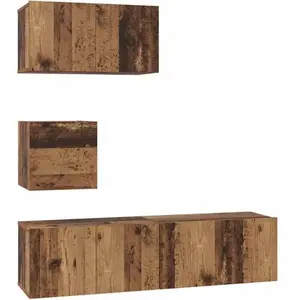 vidaXL Ensemble de Meuble TV Autre 4 pcs Bois ancien 60 x 30 x 30 cm pas cher