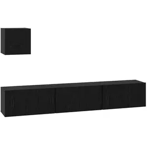 vidaXL Ensemble de Meuble TV Autre 4 pcs Chêne Noir 60 x 30 x 30 cm pas cher