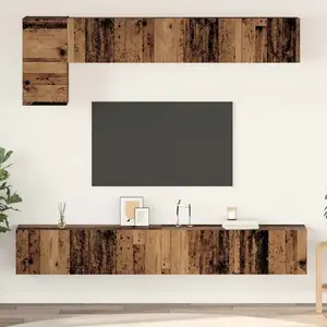 vidaXL Ensemble meuble TV 5 pcs Bois Ancien Bois d'ingénierie pas cher