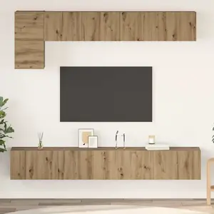 vidaXL Vidaxl Ensemble Meuble Tv 5 Pcs Chêne Artisanal Moyen 100 Cm pas cher