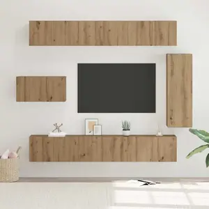 vidaXL Ensemble meuble TV 8 pcs Chêne artisanal Bois d'ingénierie pas cher