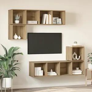 vidaXL Ensemble meuble TV 4 pcs chêne artisanal 37 x 37 x 142.5 cm pas cher
