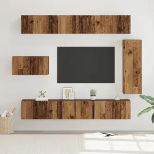 vidaXL Ensemble de Meubles TV 8 pcs Bois ancien 30,5 x 30 x 90 cm pas cher