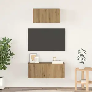 vidaXL Ensemble meuble TV 2 pcs Chêne artisanal Bois d'ingénierie pas cher